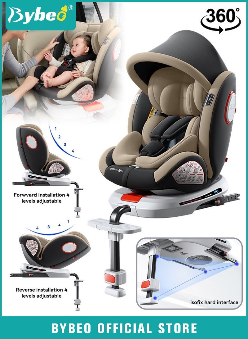 بيبو مقعد سيارة الأمان للرضع / الأطفال مع واجهة ISOfix ورجل حمل، مقعد سيارة للأطفال قابل للتحويل مع حزام أمان بخمس نقاط ورأس مقعد قابل للتعديل بمستويات عشرة، موجه للخلف / للأمام | قابل للميل، حتى 36 كجم. - Image 1